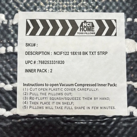 5th & Noble 2pc decorative toss pillow set (black/white) - NWT! - Picture 14 of 14